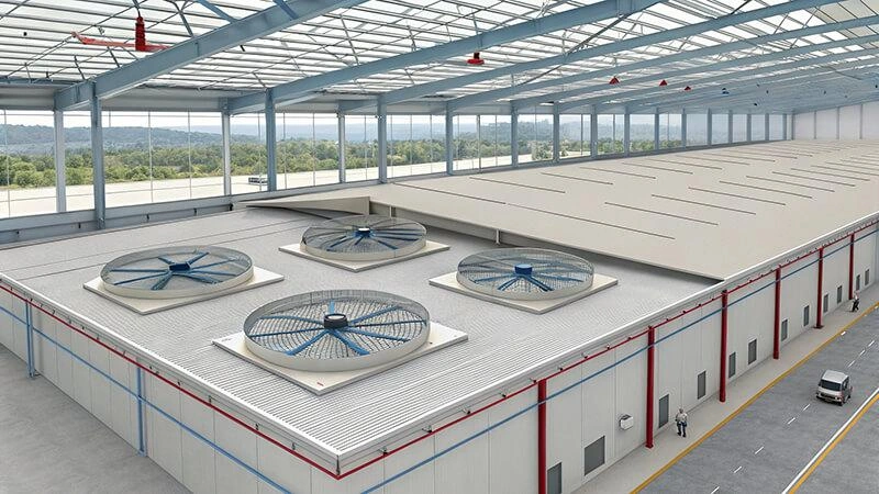 Large HVLS fan for eco-friendly cooling